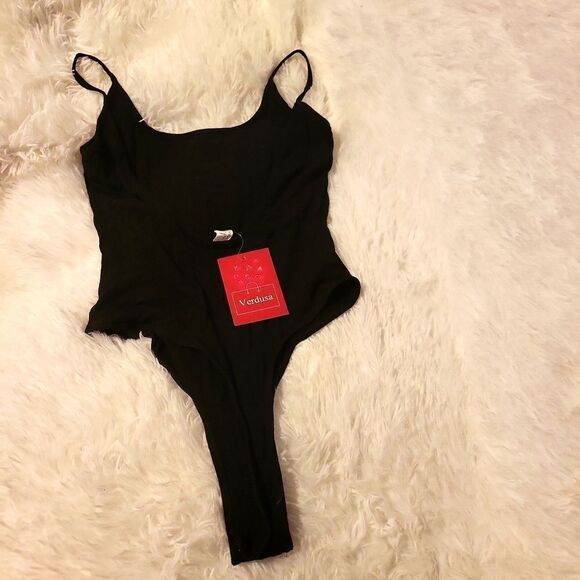 Tank top body suit, very stretchy, NWT, black size small, snaps at crotch - Picture 3 of 7